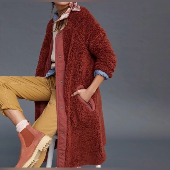 Anthropologie Margot Reversible Sherpa Coat - Picture 3 of 15